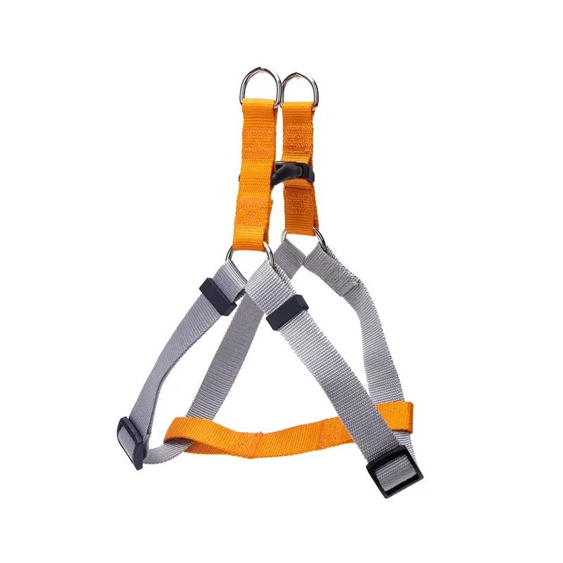 XL Postroj basic oranžovo šedý 50 - 70 cm