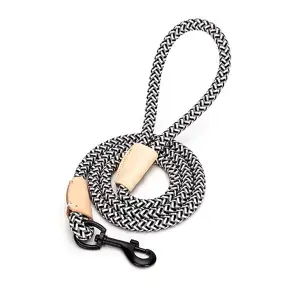 L Lano na venčení cik cak bílo černé ↑ 120 cm ø 1,2 cm