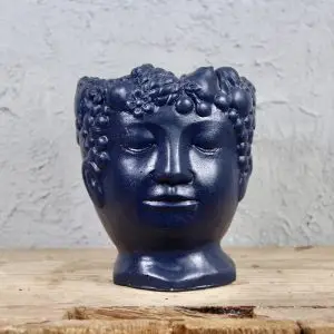 Květináč Hlava tmavo modrý Ø 9 cm
