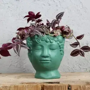 Květináč Hlava tmavo zelený Ø 9 cm