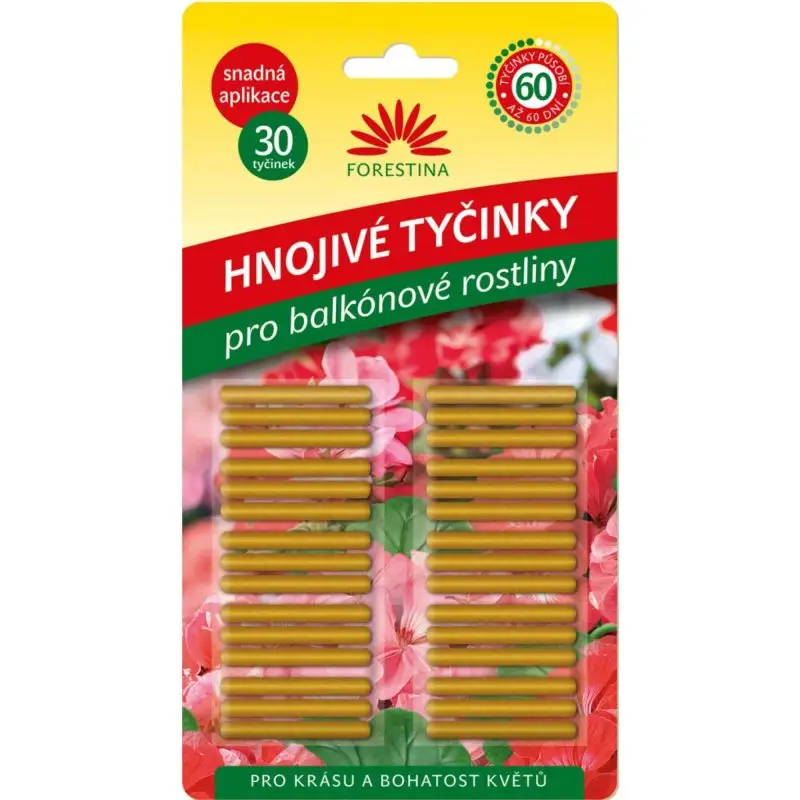 Forestina tyčinkové hnojivo pro balkonové rostliny 30 ks