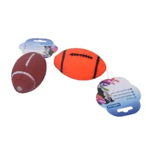 Pískací hračka sport hnědý míč 11 cm